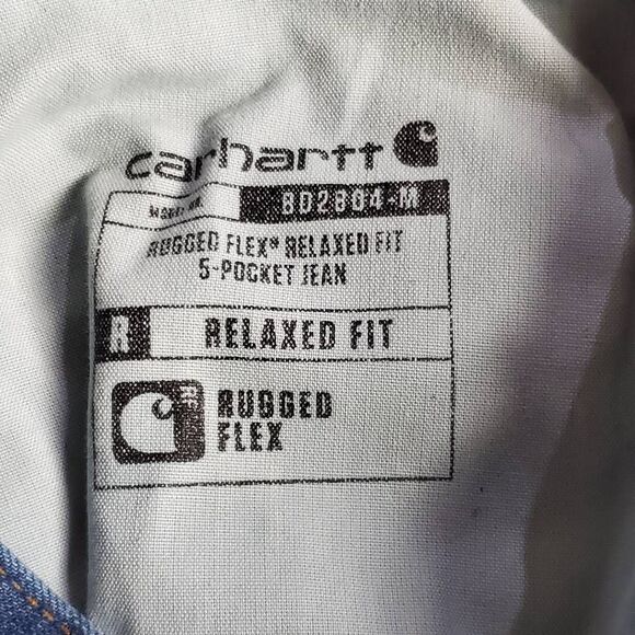 Carhartt Rugged Flex Relaxed Fit Jeans Men’s 34x36 Blue 5-Pocket Workwear Denim - Picture 7 of 9